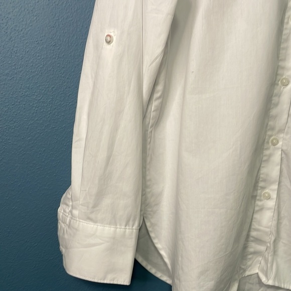 Tommy Hilfiger NWOT White Casual Button Down Shirt Size Medium - Picture 6 of 9